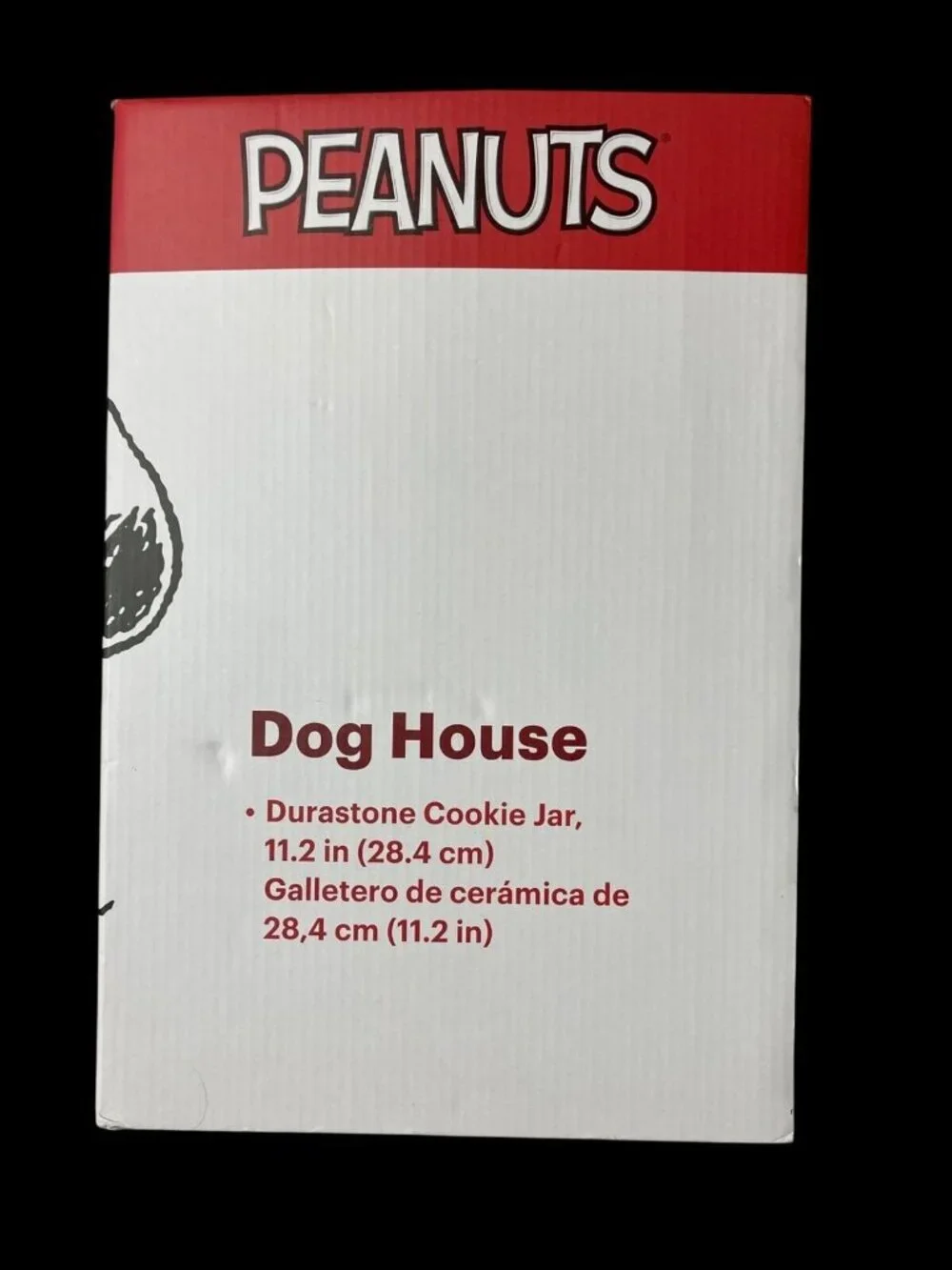 Gibson Peanuts Classic Snoopy Dog House Durastone  Cooke Jar in Red New In Box